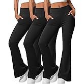 Sweetyweee 3 Pack Women's Flare Leggings Yoga Pants Workout Bootcut Yoga Pant High Waisted Wide Leg Casual Bell Bottoms
