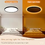 slochi Dimmable Ceiling Light 24W Remote 3000-6500K Night Light 1800K Black view 2