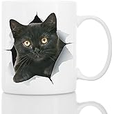 Funny Black Kitten Coffee Mug - Ceramic Funny Cat Mug - Perfect Cat Lover Gift - Cute Novelty Coffee Mug Present - Great Birthday or Christmas Surprise for Friend or Coworker, Men and Women (11oz)