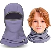 Kids Ski Mask Balaclava, Winter Fleece Full Face Mask Neck Warmer for Boys Girls in Cold Weather Skiing Cycling