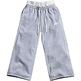 GORGLITTER Men's Wide Leg Sweatpants Streetwear Double Waisted Workout Baggy Sweat Pants