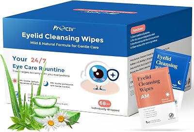 ProCIV Day & Night Eyelid Wipes Dual Use Cleanser for Eyes