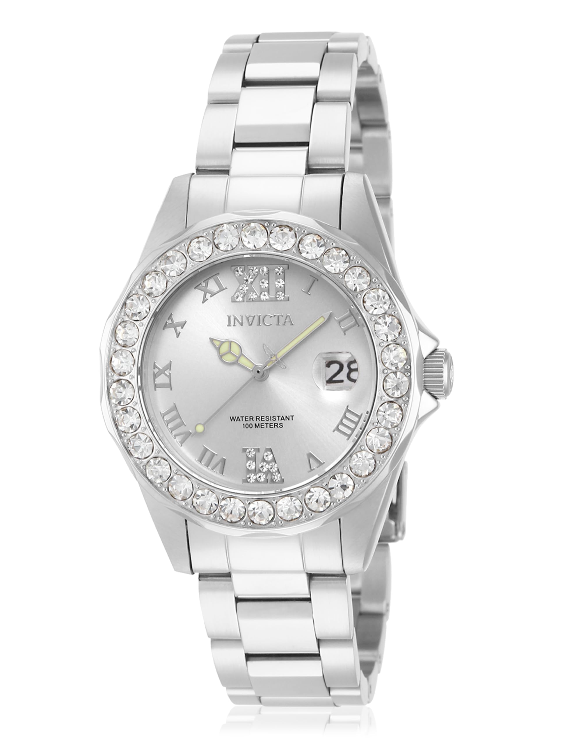 Invicta Pro Diver 15251 Women's Watch - Waterproof - Analogue - Quartz Movement - stainless steel with silver dial - 38mm