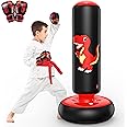 QPAU Inflatable Punching Bag, 48 Inch Stable Inflatable Boxing Bag for 3-6 Kids,Dinosaur Toy & Gifts for Boys and Girls, Kids Boxing Set for Practicing Karate, Taekwondo