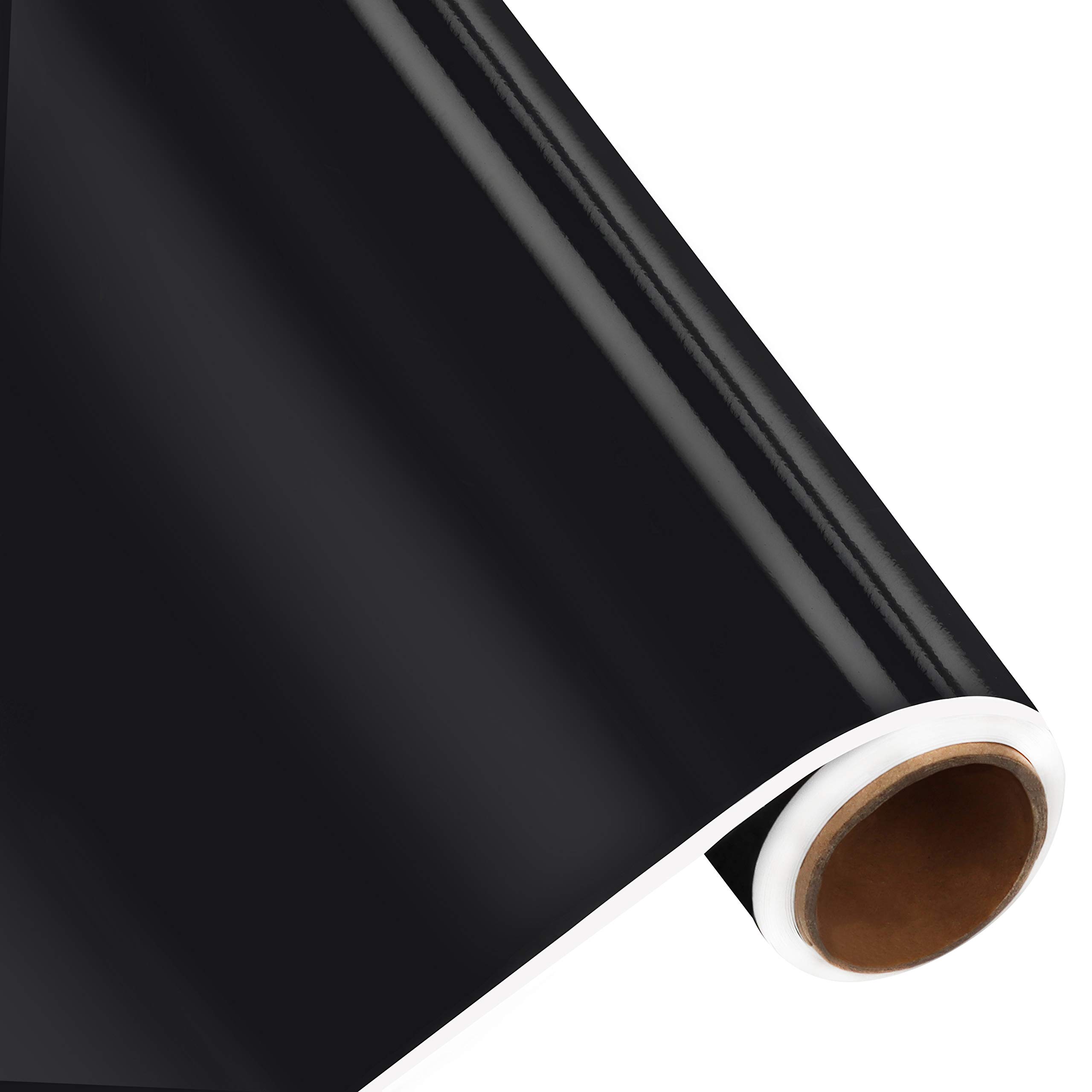 BELLE VOUS Black Self Adhesive Vinyl Roll - 30cm x 3 m / 12 inches x 10 feet - Permanent Wrap for Arts and Crafts Signs Scrapbooking Silhouette Cameo Die Cutters and Vehicle Decals