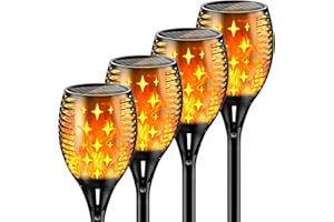 YoungPower Solar Outdoor Torch Lights Flicking Flame,Outdoor 43" Large Landscape Lighting Outdoor Path Lights Waterproof Flame for Garden Yard Patio, 4 Pack