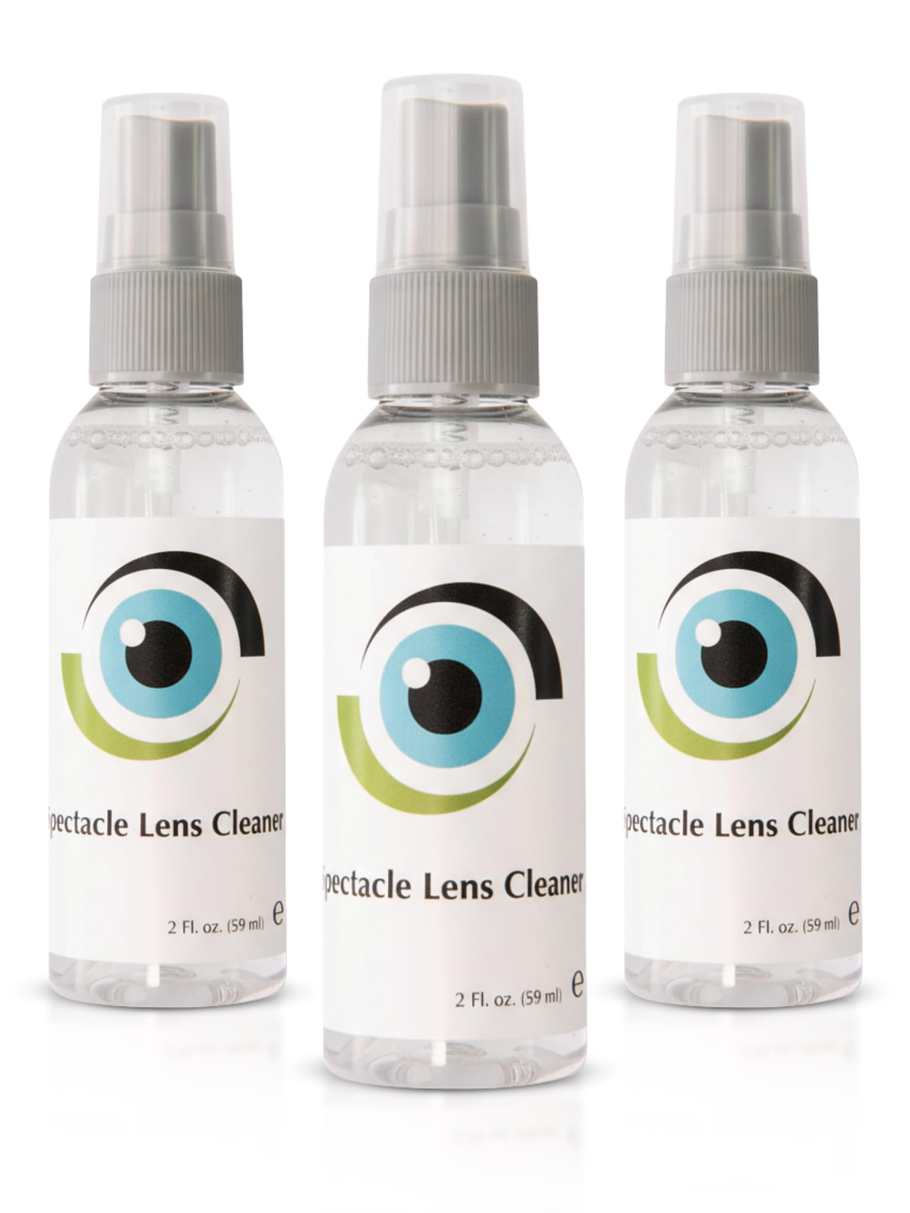 SPORTS WORLD VISION Leader Liquid Lens Cleaner for Glasses 3 x 59 ml, 2 Fl oz Bottle for Glasses Cleaner, Other Contact Lenses Solution - Alcohol Free Glasses Spray Cleaner Suitable for All Coatings
