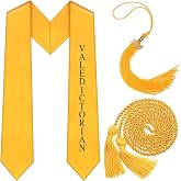Solsew 3 Pcs 2026 Graduation Stole Set with Gold Graduation Stole Sash Honor Cord and Graduation Tassel for High School University Graduation Day