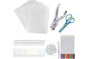 175Pcs Shrinky Dink Sheets, Shrink Plastic Sheets Keychain Kit Shrink Paper Craft Kits, Include 20Pcs Blank Shrink Art Film P