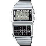 casio men's silver tone 25 memory calculator databank watch