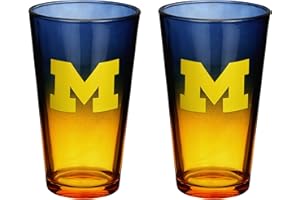 The Memory Company Officially Licensed NCAA 2-Pack 16oz Ombre Pint Glass Set Team Logo Barware Collection for Game Day Celebrations and Home Bar