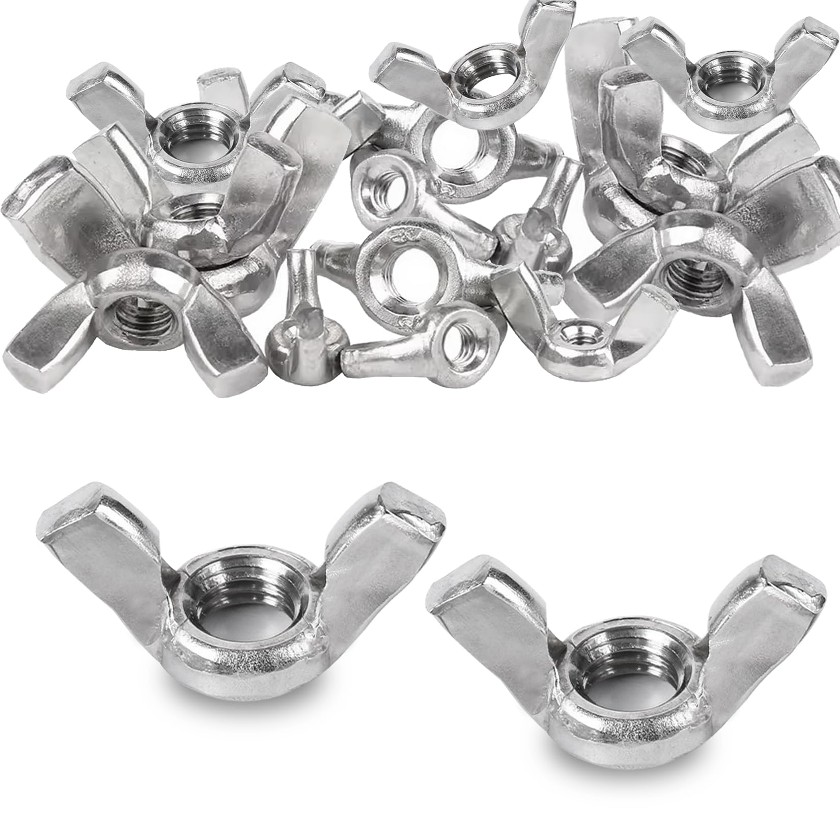 GothicBride Pack of 25 M5 Stainless Steel Wing Nuts, DIN 315, Rustproof, Standard Butterfly Nuts for Wing Screws