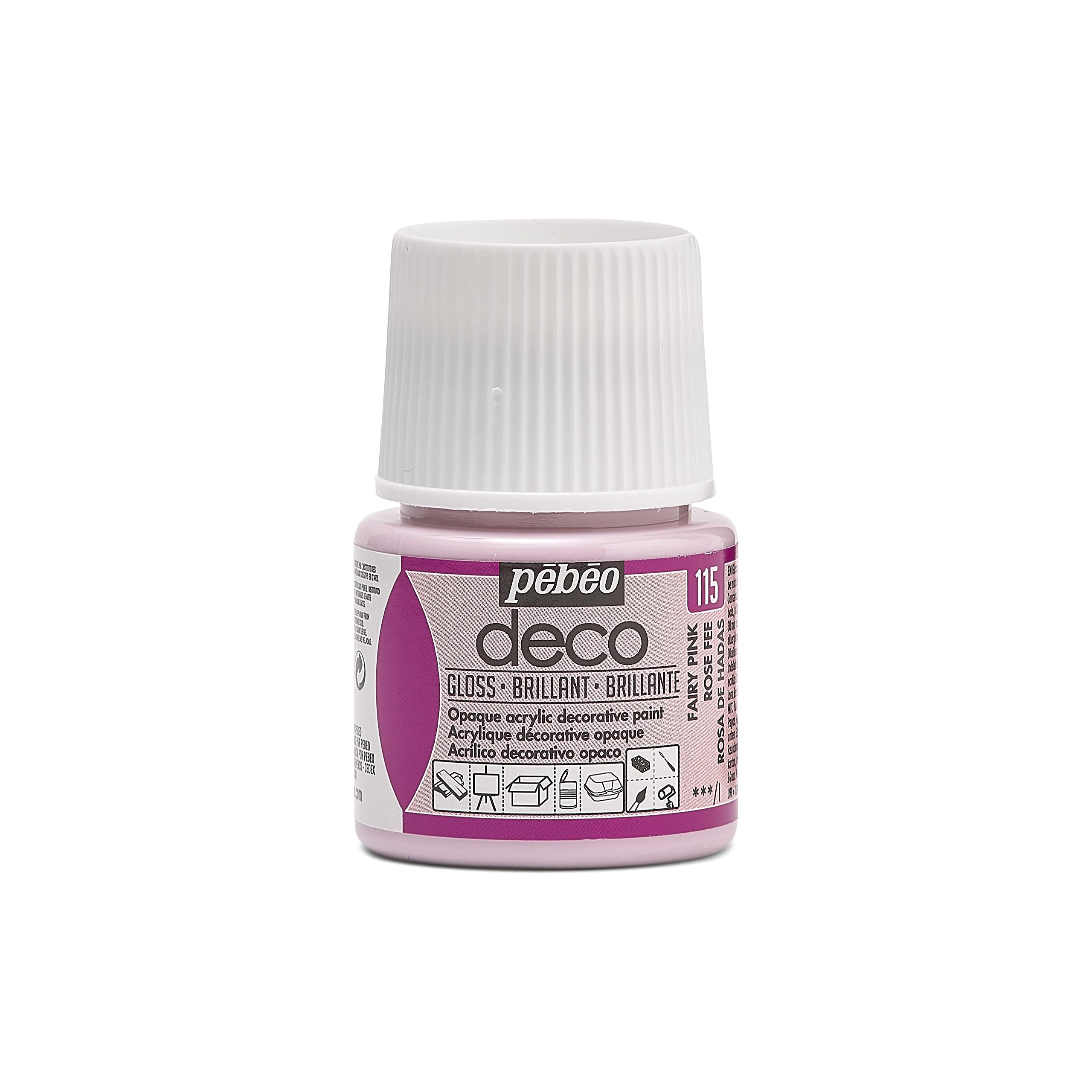 Pebeo Deco Bright Paint, Fairy Pink, 45 ml