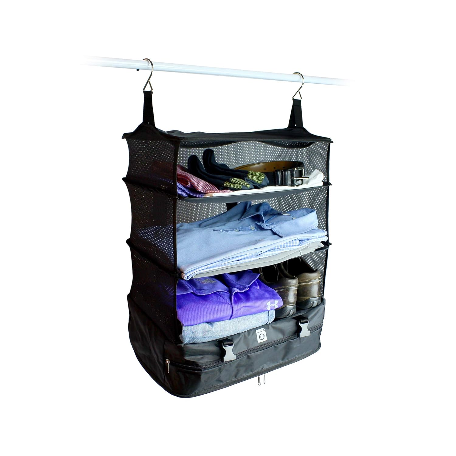 Portable Luggage System Large Packable Hanging Travel Shelves Packing