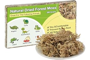 Ecmln 7OZ Premium Sphagnum Moss for Reptiles,Natural Reptile Moss Forest Plume Moss for Incubation Medium, Green Moss Bedding for Anoles, Salamanders, Frogs Toads & Wetland Environment Reptiles