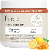 Perelel Sleep Support Magnesium Powder with Lemon Balm | Magnesium Tri-Powder Blend, Relaxing Herbal Formula, Pregnancy and Breastfeeding Safe, Honey Lemon Flavor, 2.96 Oz