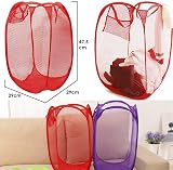 JJ PRIME Foldable Pop Up Mesh Laundry Basket Bag Hamper Toy Storage Tidy view 2
