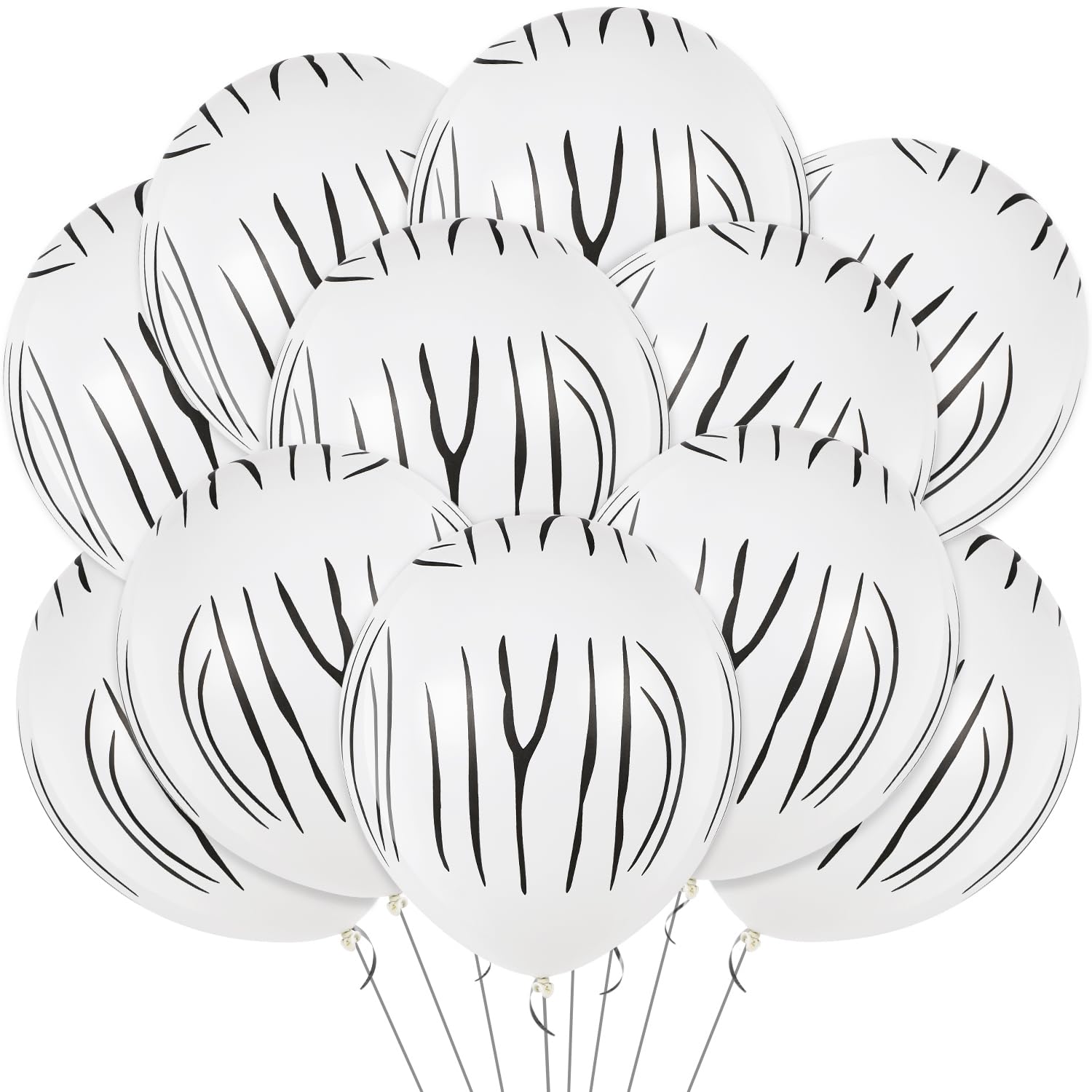 Photo 1 of 100 Pcs Zebra Print Balloons, LIYDE 12 Inches Zebra Balloons Animal Zebra Pattern Latex Balloons Helium Zebra Print Balloons for Wedding Birthday Animal Theme Party Decorations