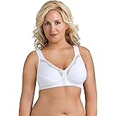 Exquisite Form 5100531 Women's Fully Wireless Cotton Back & Posture Support Bra with Front Closure & Lace
