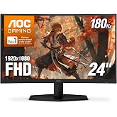 AOC 24 Inch Curved Gaming Monitor FHD 1080P 180Hz VA 0.5ms HDR, C24G42E | 1920x1080 Computer Monitor, 0.5ms, Adaptive-Sync, LED, DP 1.4, HDMI 2.0, VESA Mount, Console Ready, 3-Year Warranty