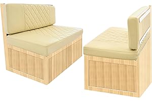 Attliahome RV Dinette Cushions,2 Sets of PU Leather Replacement Camper Cushions Includes 2 Booth Seats and 2 Backrests for RV,Camper,Trailer Bed (Beige,42")