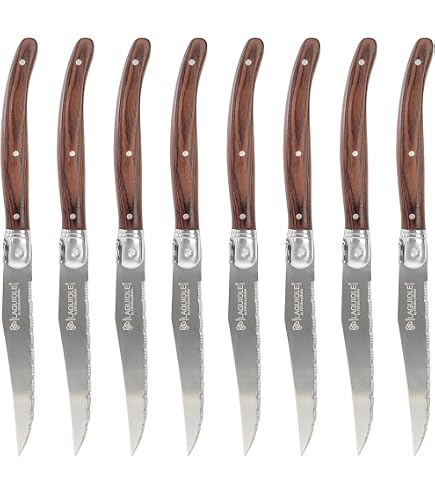 Amefa PIZZA 7000 Juego De 6 Cucharas Para Pizza Y Carne: Acero Inoxidable 18/0 Y Mango De Madera Pakka (Cubiertos Profesionales)