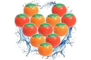 AMTIFO Reusable Water Balloons Refillable for Kids: Soft Tomatoes Material Self Sealing for Outdoor Activities - Summer Pool Beach Water Bomb for Boys Girls 3-12 Years (12Pack)