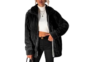 Vipwest Women's Fleece Jacket Women Full Zip Long Sleeve Lapel Collar Sherpa Coat Outerwear with Pockets (S-5XL)