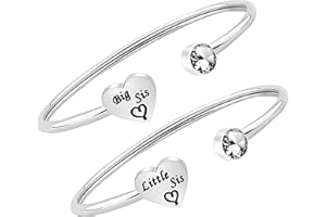 FUSTMW 3 Sisters Bracelet Set Big Sister Middle Sister Little Sister Cuff Bangle Bracelet Sister Jewelry Gift for Family Friend Gifts