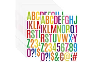 SXDMHYB 1400 Pcs 28 Sheets 2 Inch Letter and Number Stickers Self Adhesive Vinyl Waterproof Mailbox Numbers Stickers for Scrapbooking Crafts，Mailbox,Window,lockers, Home,Craft, Arts, DIY (Colorful)