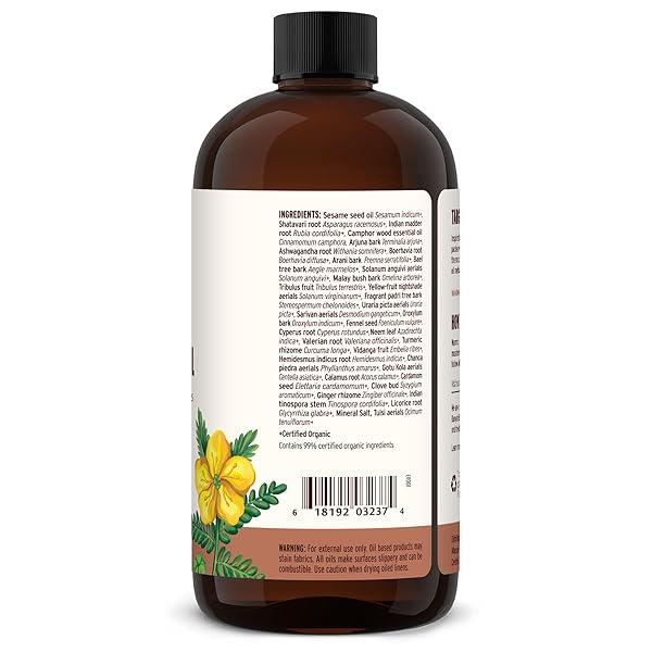 BANYAN BOTANICALS ORGANIC MAHANARAYAN OIL – DEEPLY PENETRATING MUSCLE & JOINT RECOVERY OIL – WARMING AYURVEDIC MASSAGE OIL FOR ACTIVE MOBILITY & TISSUE RESILIENCE – 24 OZ – USDA ORGANIC