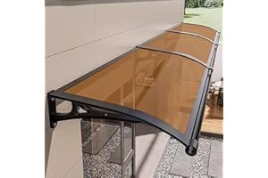 OCAZI Door Awnings Exterior, Polycarbonate Cover Awnings for Doors Entrance, Awning for Door Window Exterior with Aluminum Bracket for Sun Shutter, UV, Rain and Snow Protection-E-60x160cm/24x63in