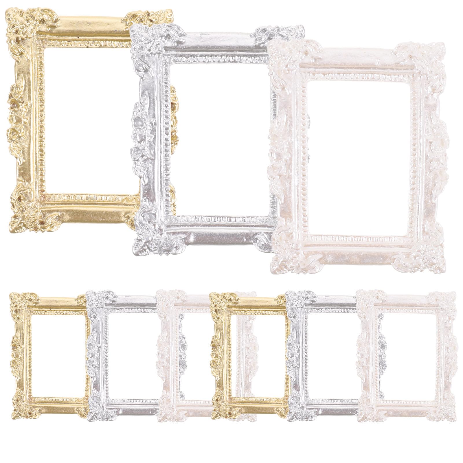 ifundom Miniature Retro Photo Frames Set of 9 Vintage Resin Picture Frames for Diy Crafts Phone Case Decoration and Jewelry Display