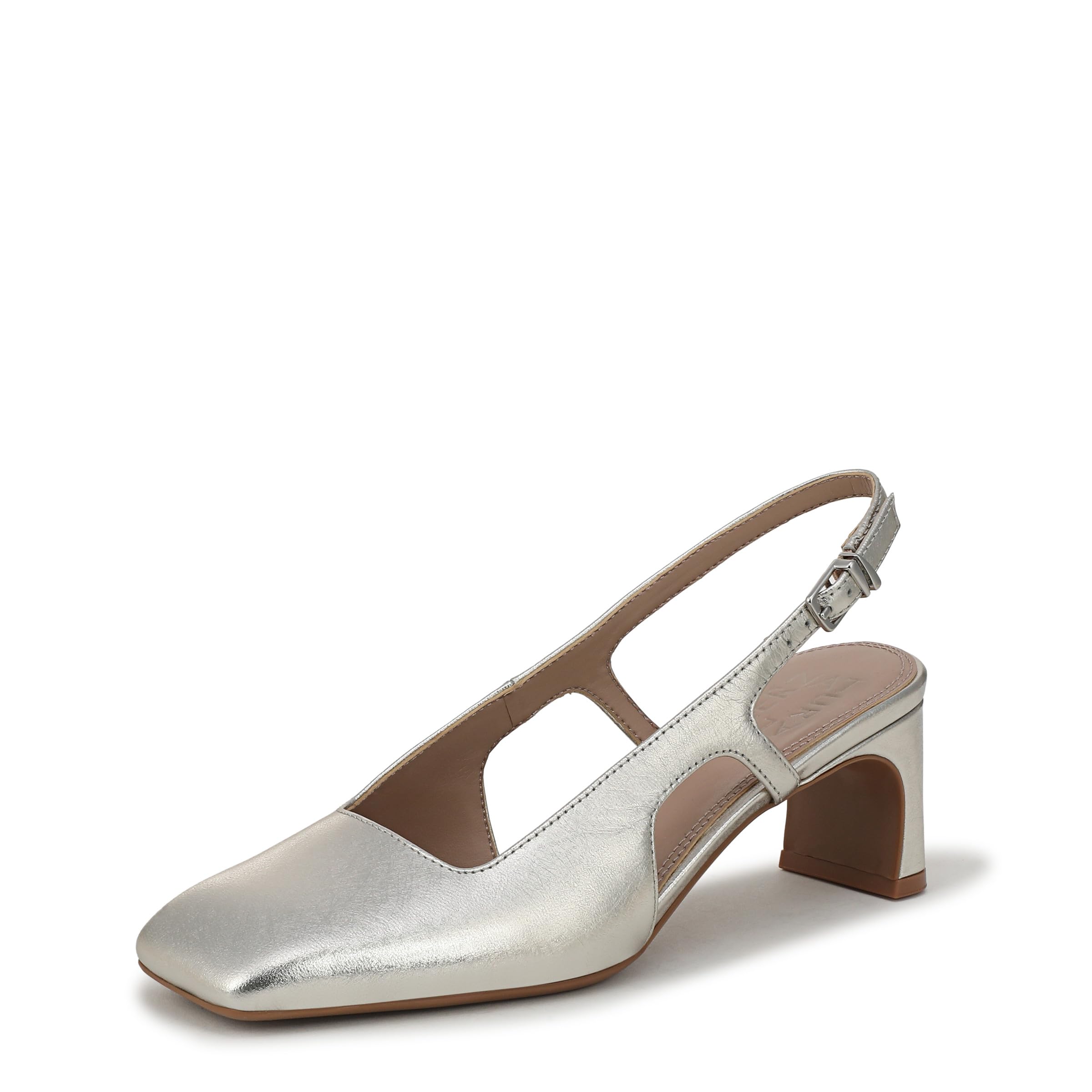 Naturalizer Women’s Carmen Pump Silver Sand Leather 11 M