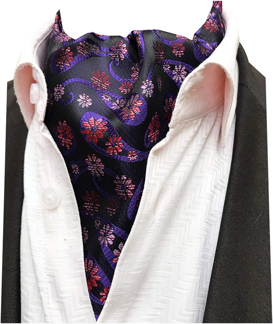 L04BABY Men's Paisley Silk Tie Jacquard Woven Luxury Cravat Scarf Ascot Neckties