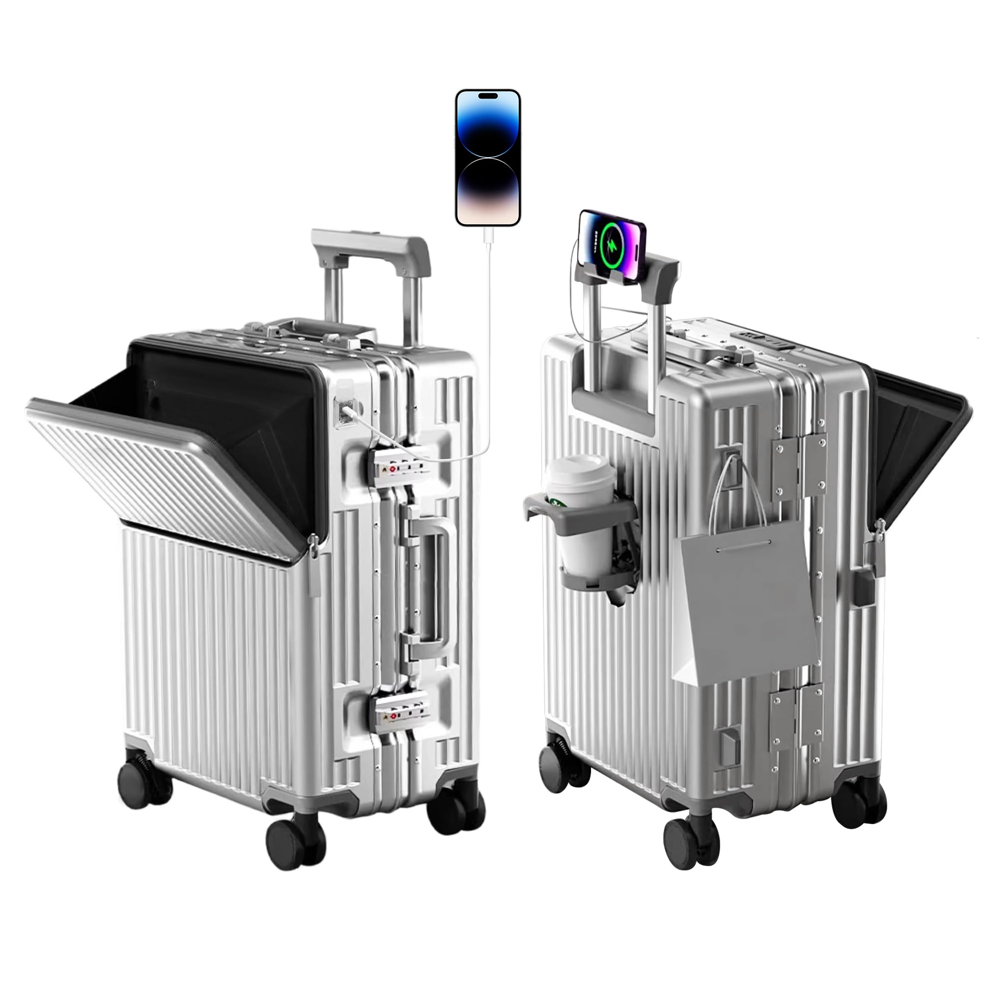 AIWEINY Zipperless Luggage, 22x14x9 Aviation