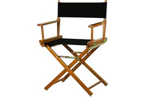Casual Home 18" Director's Chair Honey Oak Frame with Black Canvas