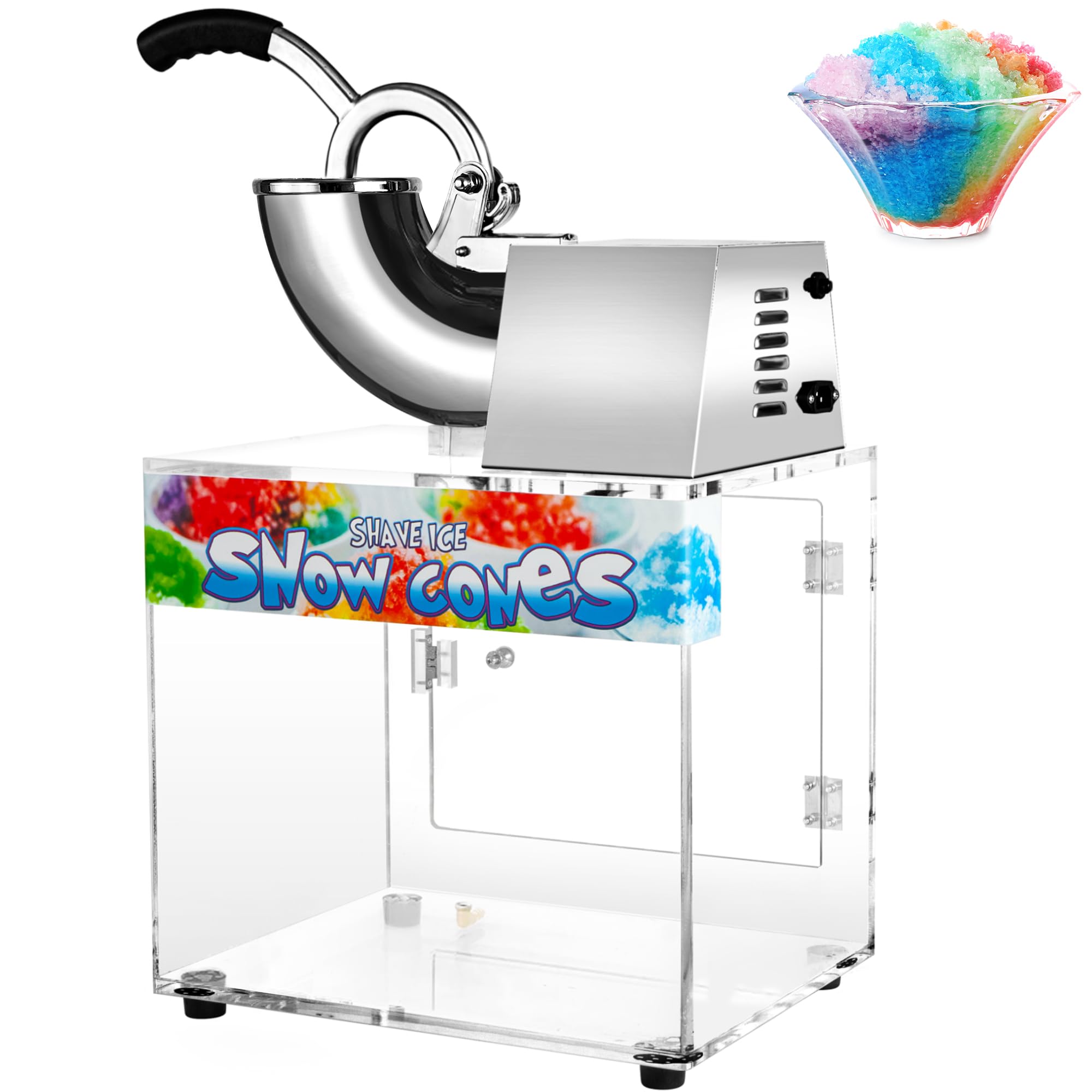 Photo 1 of (missing) VNN 48L Snow Cone Machine, 500LB/H Commercial Shaved Ice Machine, 300W Electric Ice Shaver Machine, Suitable for Party Activities, Family Gatherings, Events