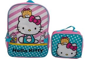 AI ACCESSORY INNOVATIONS Hello Kitty 2 Piece Backpack Set, Girls Kawaii 16" School Bag, Pink