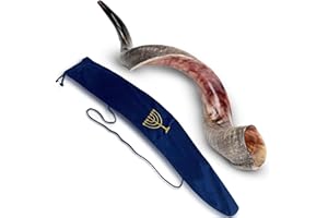 New Shofarot Israel Kosher Yemenite Kudu Shofar 34"-35" Half Polish with Free Blue Shofar Bag - Authentic Shofar Horn from Is