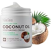 ELVENSTARS Coconut Oil Moisturizing Cream for Skin, Coconut Oil Lotion for Dry Skin Face & Body, Coconut Cream Lotion for Hands & Hair, Crema de Coco para la Piel, Fast Absorbing, Non-Greasy