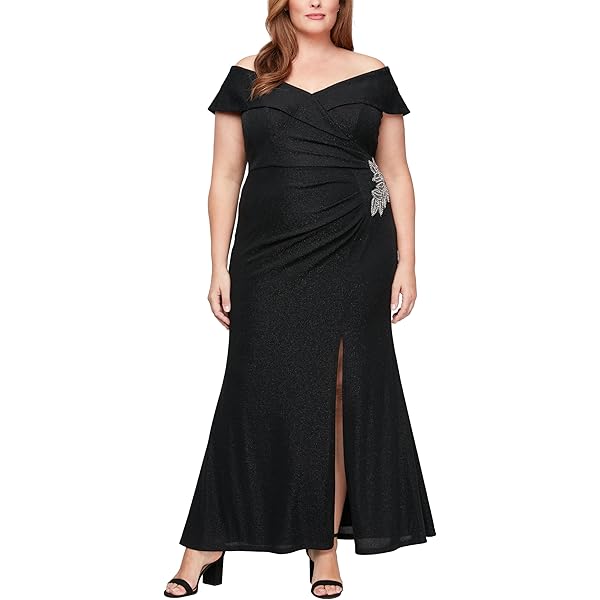 Semi Formal Dresses Alex Evenings Women's Long Off The Shoulder Dress