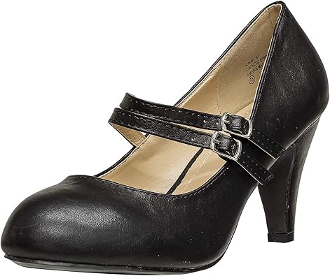 double strap mary jane heels