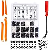 KUFUNG 415 PCS Car Bumper Retainer Clips & Nylon Fasteners Rivet Kit, Bumper Quick Release, Auto Push Pin Rivets Set, Door Tr