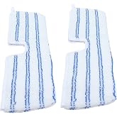 2 Pack Microfiber Mop Replacement Heads Compatible with O-Cedar Flat Mop | Dry/Wet Use Mop Replace Head, Machine Washable Reusable Flip Mop Refills All Surface Cleaning(Blue White Stripe)