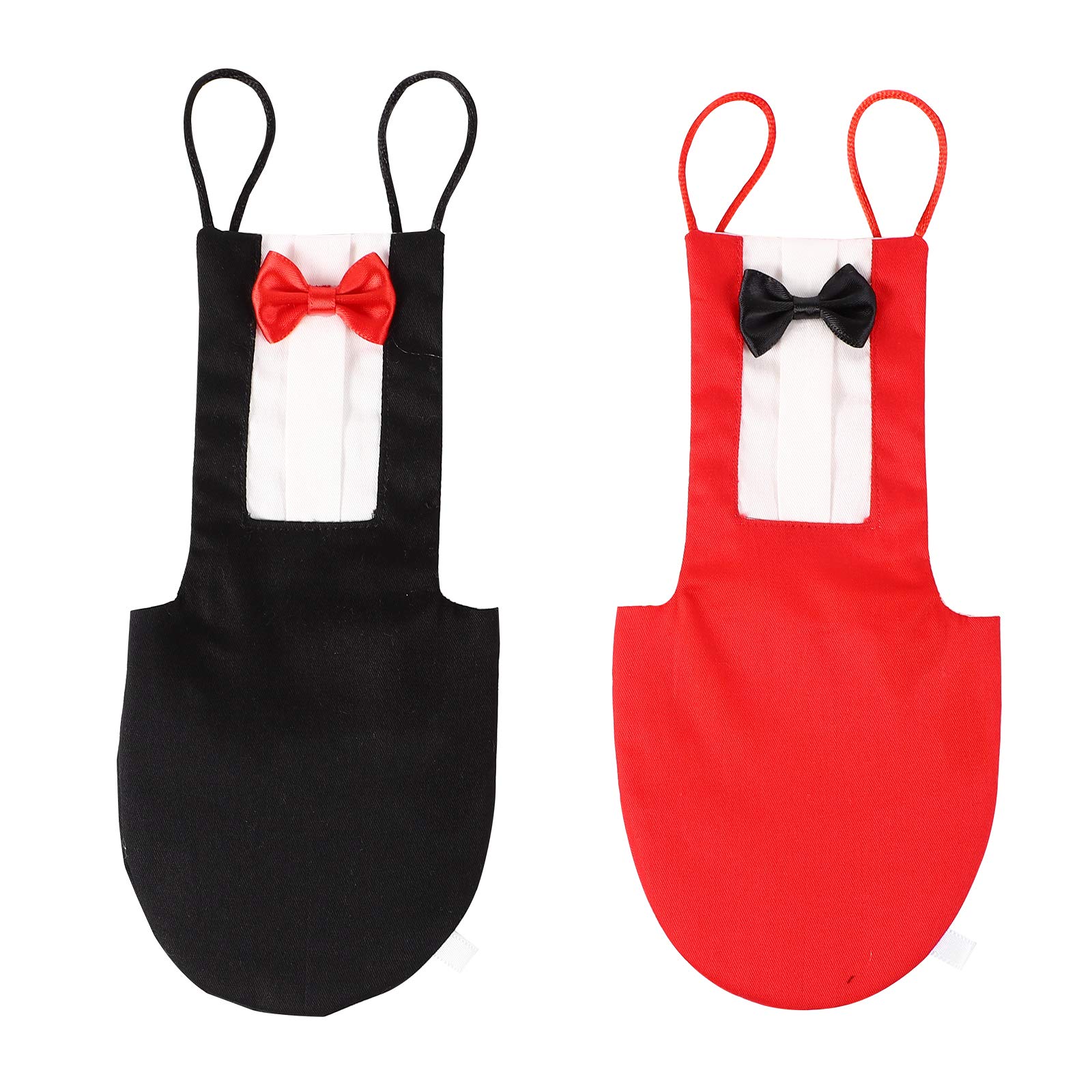 Balacoo 2 Pack Bird Diaper Parrot Flight Suit Reusable Parrots Nappies with Bowtie Decor Pet Clothes for Budgie Parakeet Cockatiel Wedding Anniversary Christmas Birthday Party- Size L