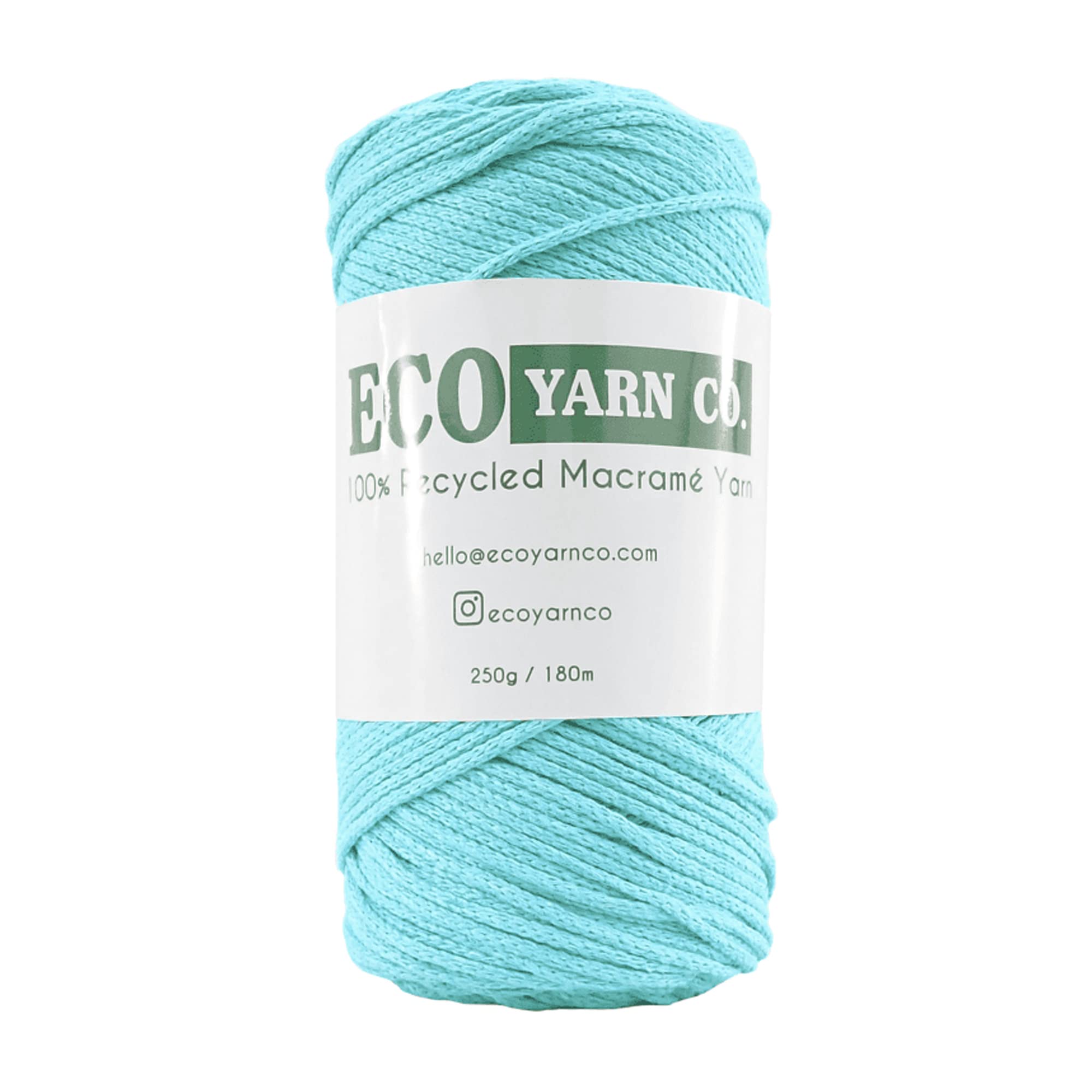 Aqua Cotton/Polyester Macrame Yarn, 180m (250g) โ image 1