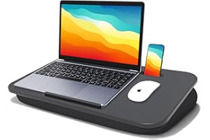 Lap Desk with Cushion, Fits up to 17 inch Laptop, Pillow Designed Adjustable, Portable Laptop Stand with Tray, Pad & Phone Ho