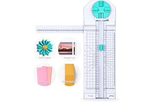 Ecraft 4-in-1 Paper Trimmer: 12" Craft Paper Cutter with Straight, Wavy, Dotted, Perforated & Creasing,Perfect for Cutting Cardstock, Coupons, Labels, Photos, Ideal Multi-Function Scrapbooking Tool