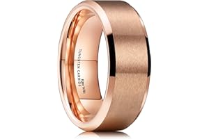 King Will Basic Unisex Silver/Black/Blue/Rose Gold/Gold/Purple Tungsten Carbide Matte Polished Finish Wedding Beveled Edge Engagement Band Ring for Men Women